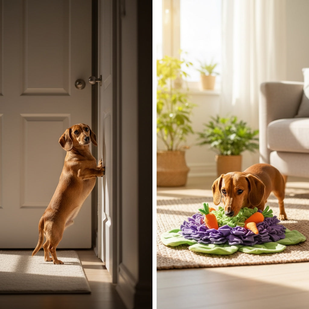 Zonix Schnüffelmatte für Hunde und Katzen mit Karotten-Spielzeug aus Fleece zur Beschäftigung und langsamen Fütterung
