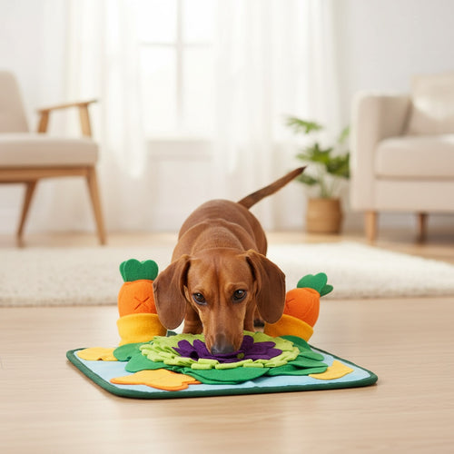 Zonix Schnüffelteppich für Hunde mit Karotten-Spielzeug aus weichem Fleece für langsames Fressen und Beschäftigung